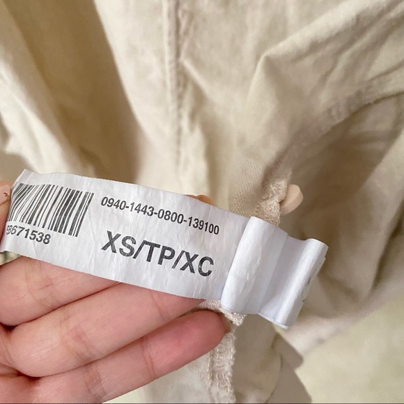 ASOS Beige Linen Open Waterfall Blazer Thin Jacket - Picture 7 of 9